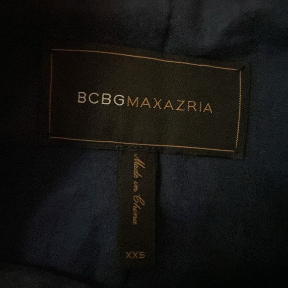 HoT BCBG Leather Jacket; Indigo; Polyester & Rayon Inner Arms; Cropped Back! XXS - Picture 2 of 5